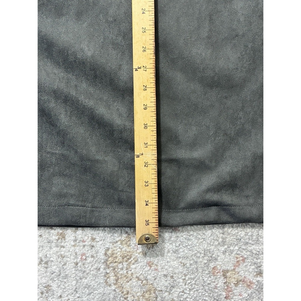 Aryeh Gray Faux Suede Open Front Longline Vest Duster Pockets Size S - Picture 7 of 8